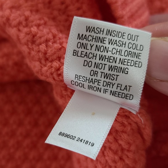 Croft & Barrow Sweater Coral Pink Soft Acrylic Cable Knit Small Textured Orange - Picture 6 of 8